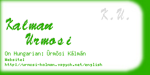 kalman urmosi business card