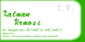 kalman urmosi business card